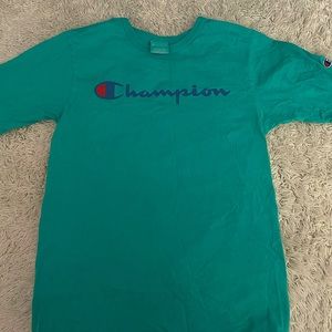 teal blue champion tee